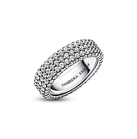 Pandora Cubic Zirconia Timeless Pave Triple-Row Ring