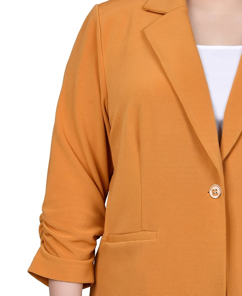 Ny Collection Plus Size 3/4 Sleeve Knit Ottoman Jacket