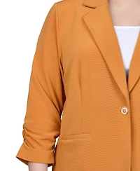 Ny Collection Plus Size 3/4 Sleeve Knit Ottoman Jacket