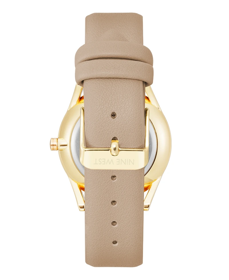 Nine West Women's Quartz Tan Faux Leather Band Watch, 36mm