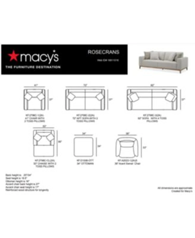Rosecrans Fabric Sofa Collection Created For Macys