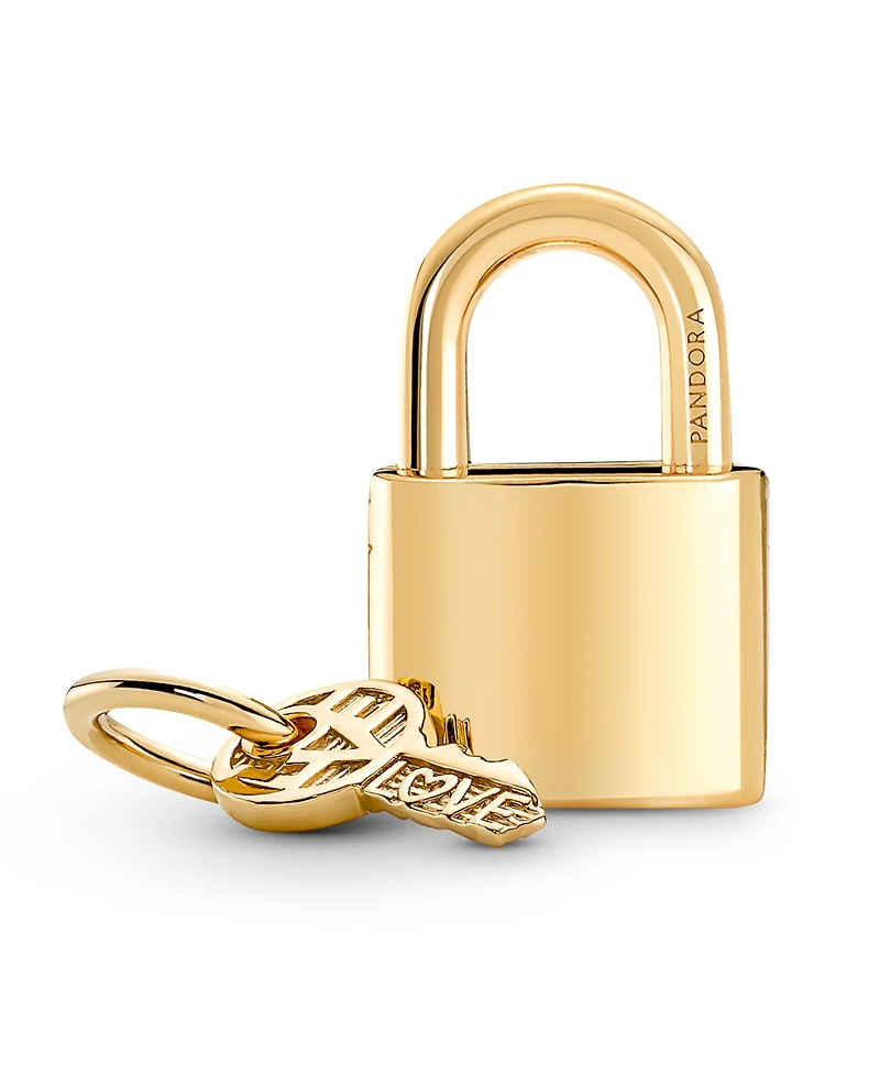 Pandora Cubic Zirconia Padlock Key Dangle Charm