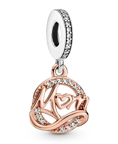Pandora Cubic Zirconia Two-Tone Mom Dangle Charm