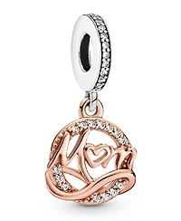 Pandora Cubic Zirconia Two-Tone Mom Dangle Charm