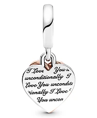 Pandora Cubic Zirconia Entwined Hearts Double Dangle Charm