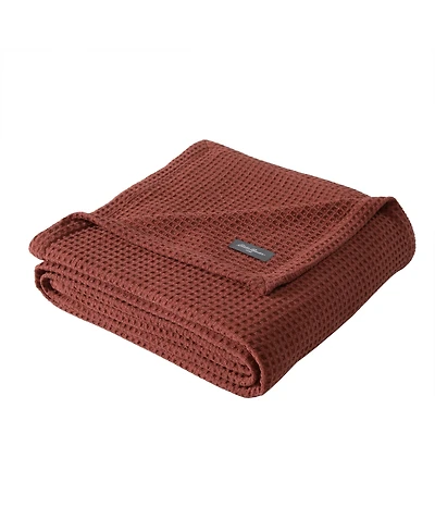 Eddie Bauer Solid Waffle Cotton Reversible Blanket