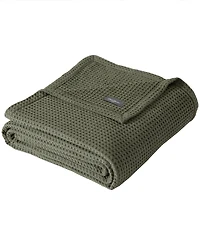 Eddie Bauer Solid Waffle Cotton Reversible Blanket, Full/Queen