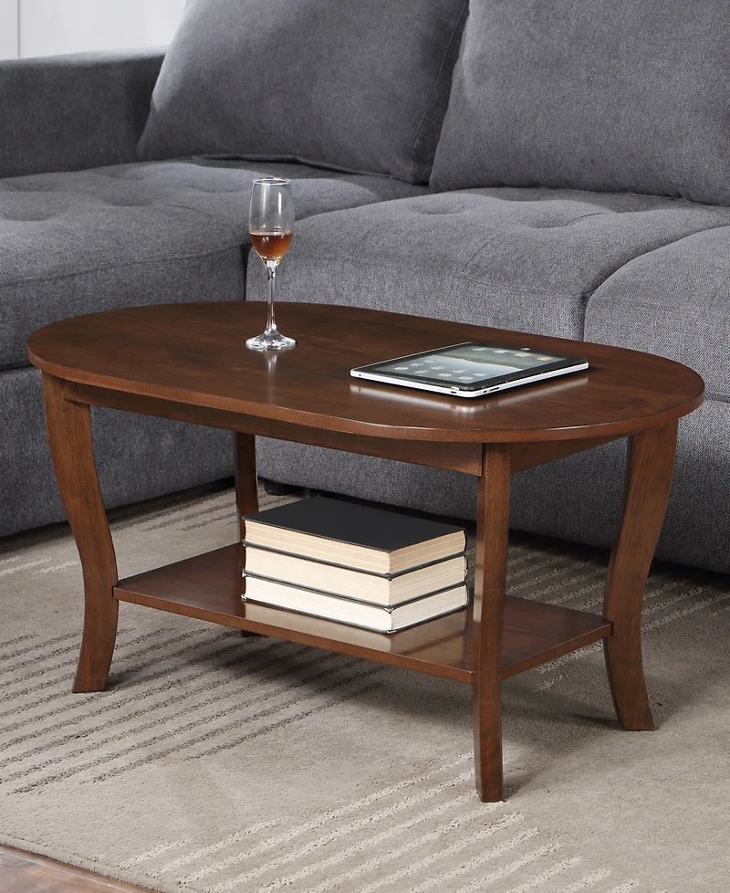 Convenience Concepts 36" Medium-Density Fiberboard American Heritage Oval Coffee Table