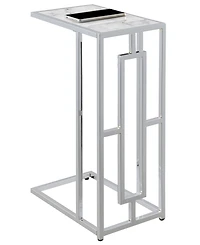 Convenience Concepts 15.75" Chrome Oxford Glass C End Table