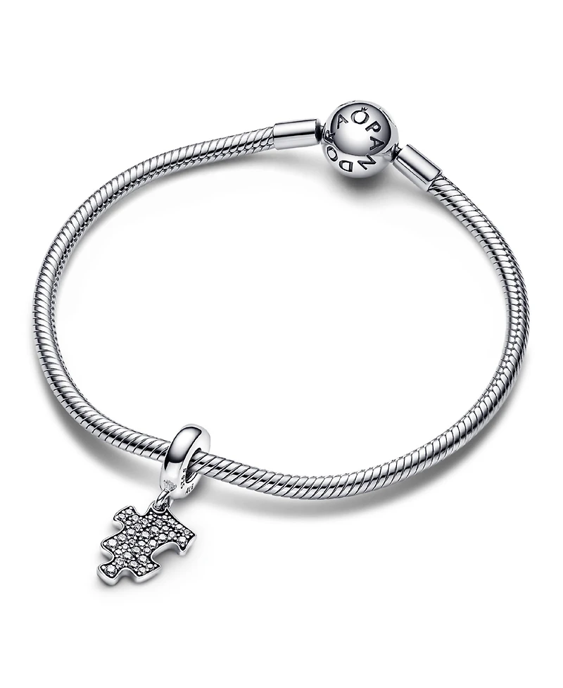 Pandora Cubic Zirconia Sparkling Puzzle Piece Dangle Charm