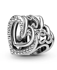 Pandora Cubic Zirconia Sparkling Entwined Hearts Charm