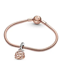 Pandora Cubic Zirconia Two-Tone Mom Dangle Charm