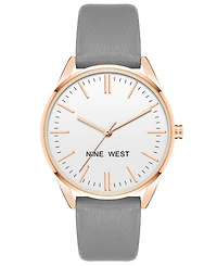 Nine West Women's Quartz Faux Leather Band Watch