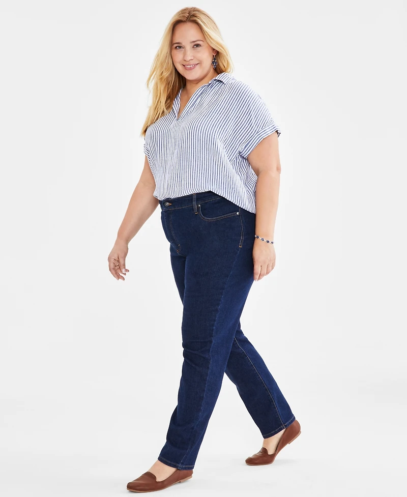 Style & Co Plus High-Rise Straight-Leg Jeans