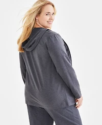 Style & Co Plus Zip-Up Hooded Sweatshirt, Exclusively at Macy's