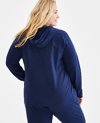 Style & Co Plus Zip-Up Hooded Sweatshirt, Exclusively at Macy's