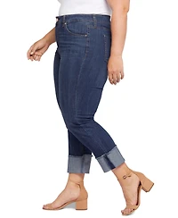 Seven7 Plus High Rise Slim Straight Cuff Jeans