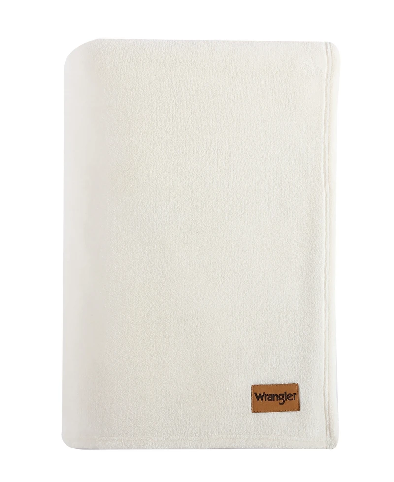 Wrangler Solid Ultra Soft Plush Fleece Blanket