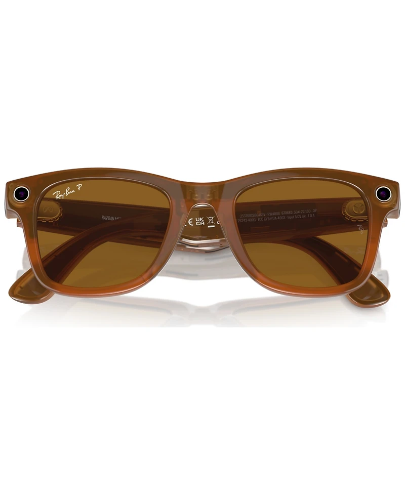 Ray-Ban Unisex Ai Meta Gen1 Wayfarer Polarized Sunglasses, RW4006