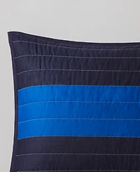 Intelligent Design Morris Stripe Printed 3 Piece Quilt Set, Full/Queen
