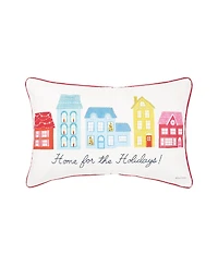 Village Holiday Printed & Embellished Throw Pillow