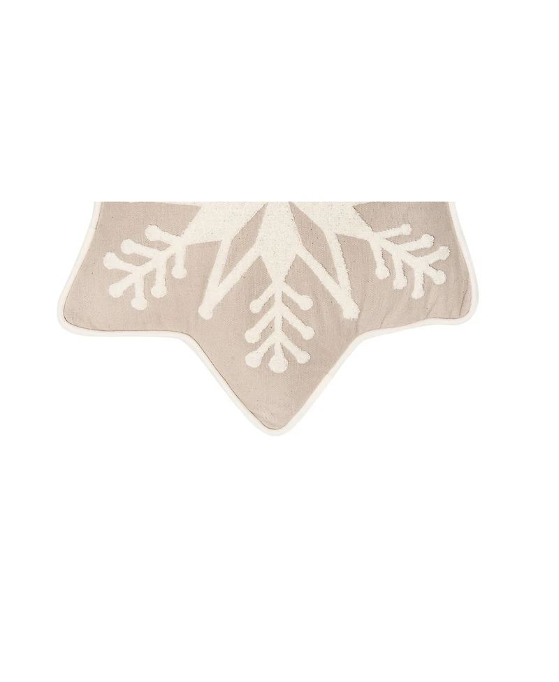 18" x 18" Snowflake Shaped Tufted Christmas Throw Pillow