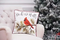 Deck The Halls Cardinal 18" x 18" Printed Throw Pillow
