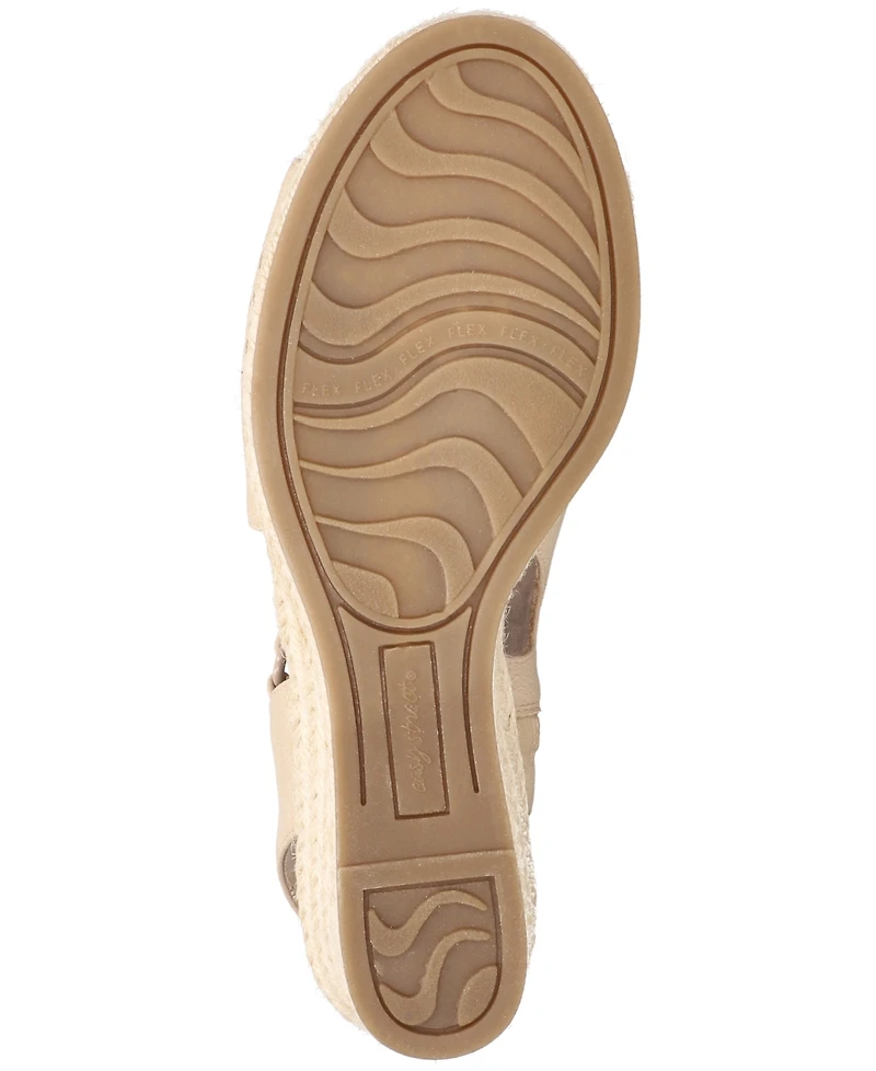 Easy Street Women's Serena Zip Espadrille Wedge Sandals