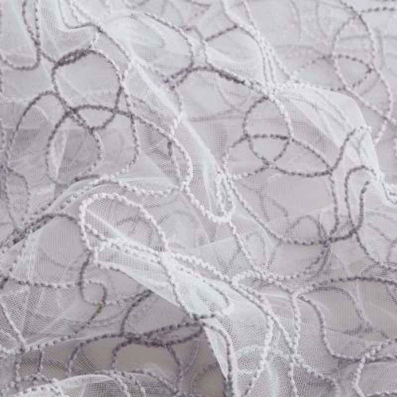 Hlc.Me Audrey Embroidered Premium Soft Decorative Sheer Voile Light Filtering Grommet Window Treatment Curtain Drapery Panels For Bedroom Living Room Set Of 2 Panels