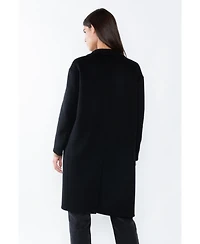 Jennie Liu Women's Cashmere Wool Double-faced Lapel Overcoat