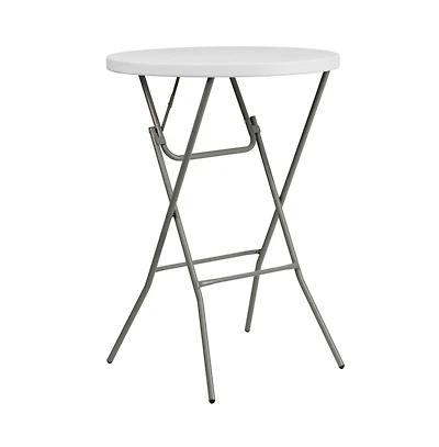 2.6-Foot Round Plastic Bar Height Folding Table