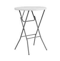 2.6-Foot Round Plastic Bar Height Folding Table