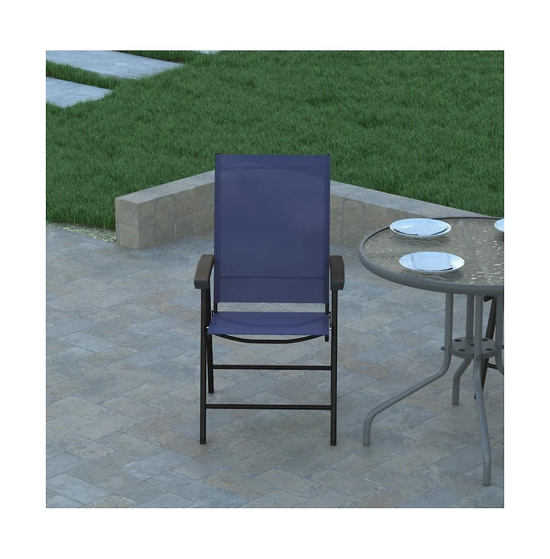 Outdoor Folding Patio Sling Chair / Portable (2 Pack)