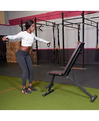 Adjustable Weight Bench with Resistance Bands