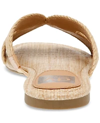 Dv Dolce Vita Women's Geeya Raffia Criss Cross Strap Flat Slide Sandals