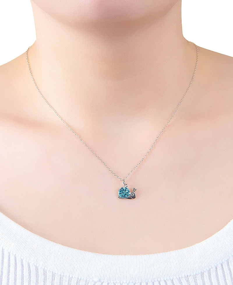 Crystal Pave Snail Pendant Necklace in Sterling Silver, 16" + 2" extender, Exclusively at Macy's