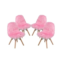 4 Pack Kids Shaggy Dog Accent Chair - Desk Chair - Playroom Chair