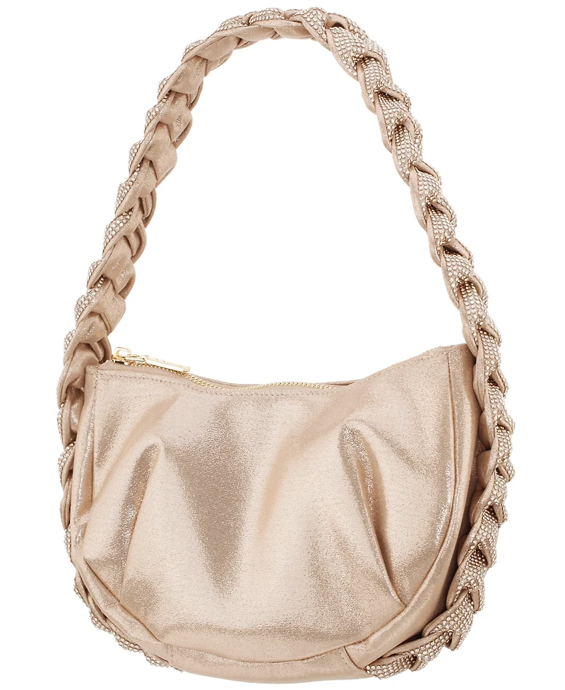 Nina Braided Crystal Hobo Bag