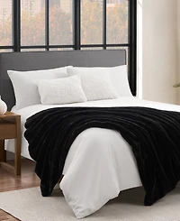 Lucky Brand Solid Mink Faux Fur Throw, 50" x 70"