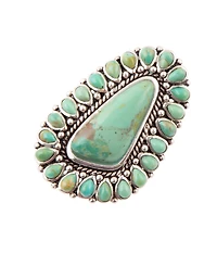 Barse Sedona Genuine Turquoise Abstract Band Ring