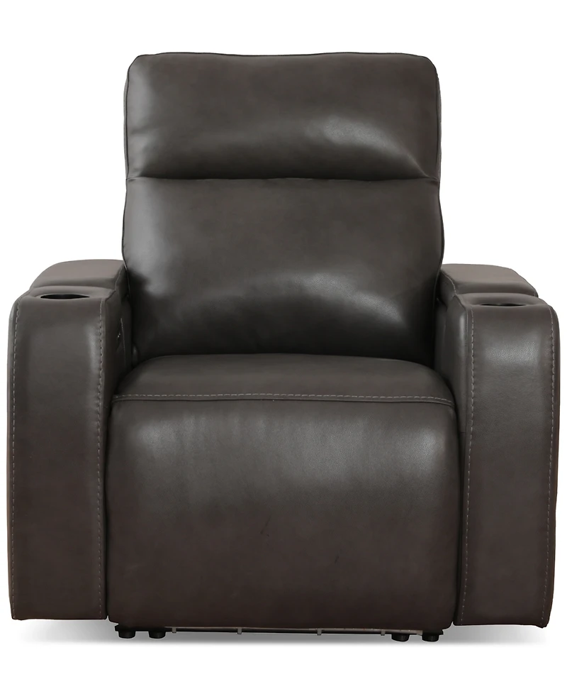 Greymel 37" Zero Gravity Leather Chair with Power Headrest, Created for Macy's