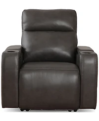 Greymel 37" Zero Gravity Leather Chair with Power Headrest, Created for Macy's