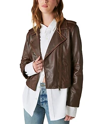Lucky Brand Women's Classic Leather Moto Jacket
