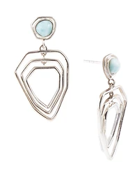 Barse Genuine Larimer and Sterling Silver Drop Earrings