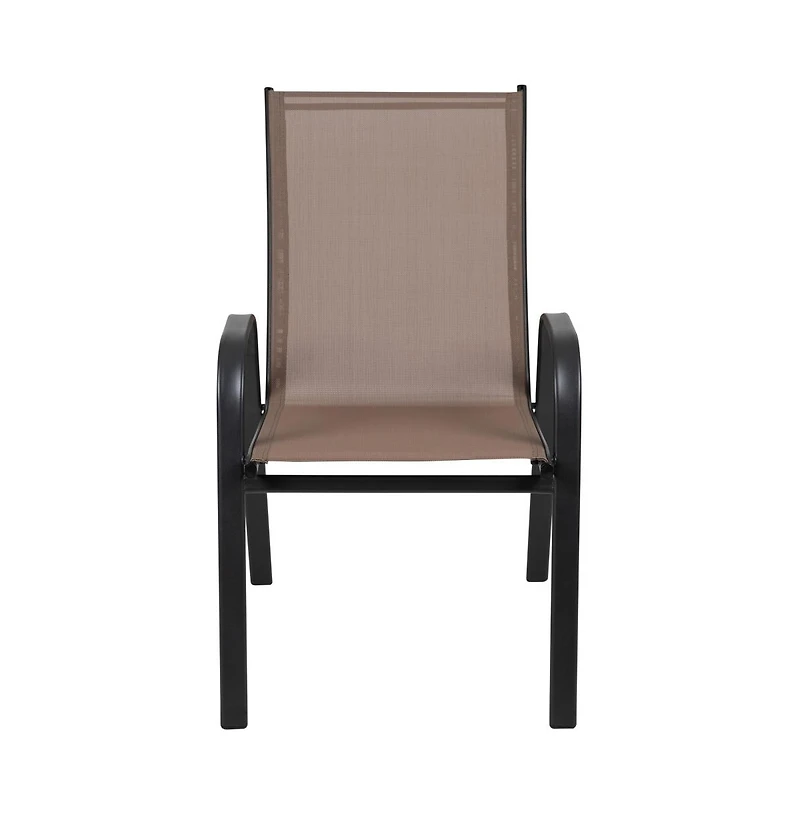 5 Pack. Outdoor Stack Chair With Flex Comfort Material And Metal Frame