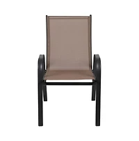 5 Pack. Outdoor Stack Chair With Flex Comfort Material And Metal Frame