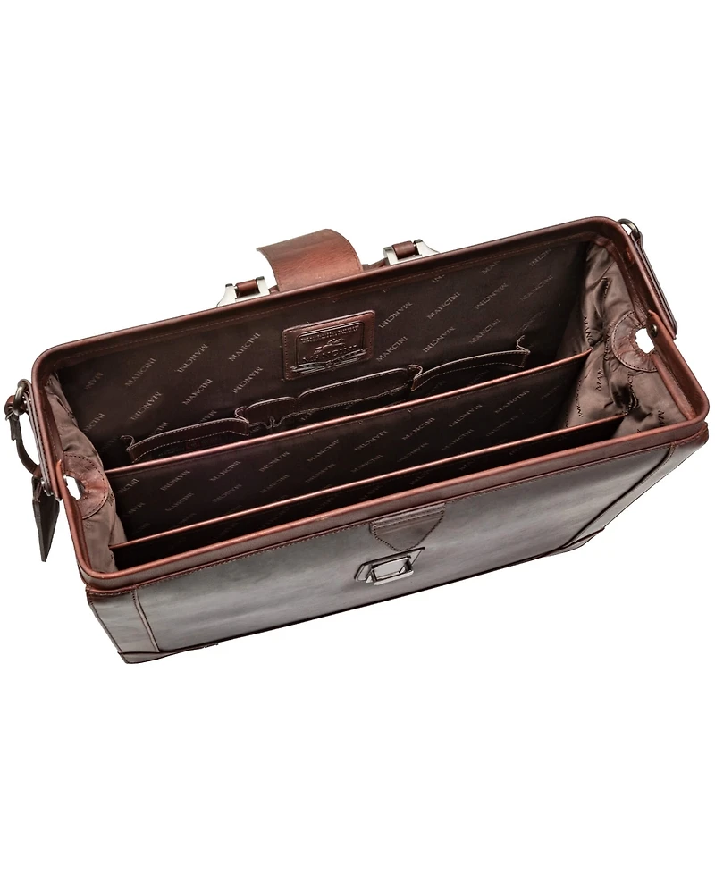 Mancini Men's Buffalo Luxurious Litigator Briefcase Pocket for 17.3" Laptop