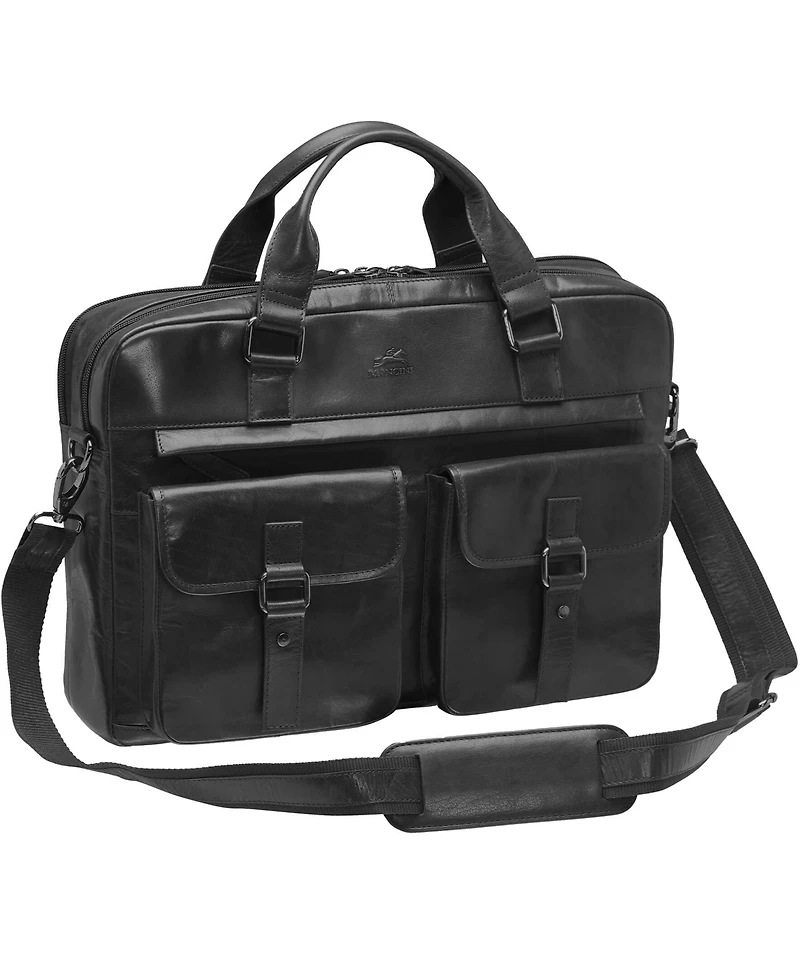 Mancini Men's Buffalo Briefcase with Dual Compartments for 15.6" Laptop