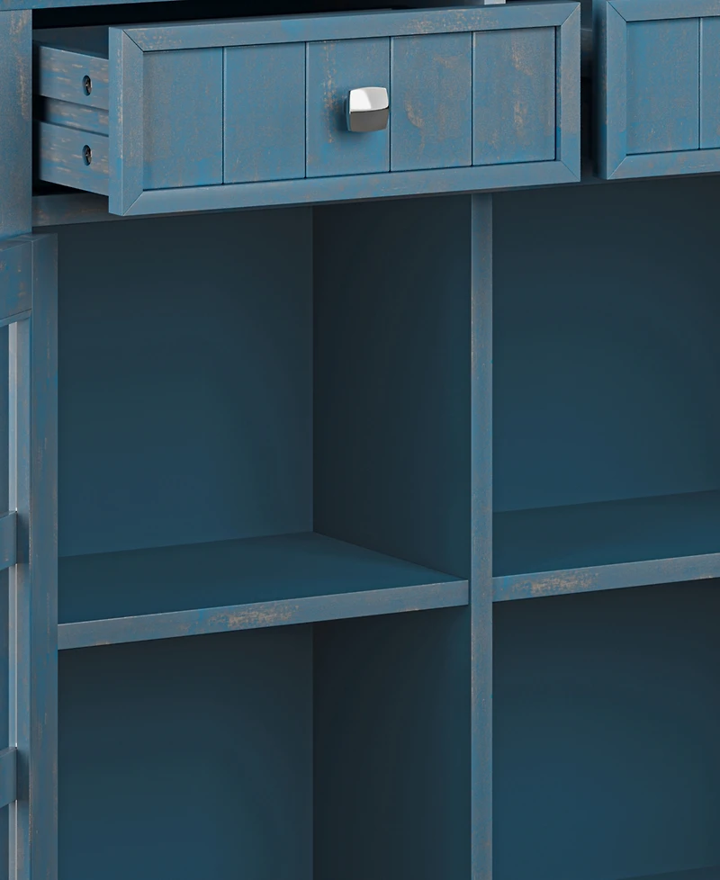 Simpli Home Acadian 36" Solid Wood Entryway Storage Cabinet