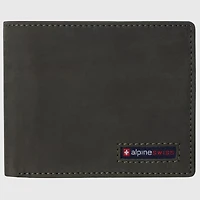 Alpine Swiss Mens Genuine Leather Rfid Safe Bifold Wallet Passcase 2 Id Windows